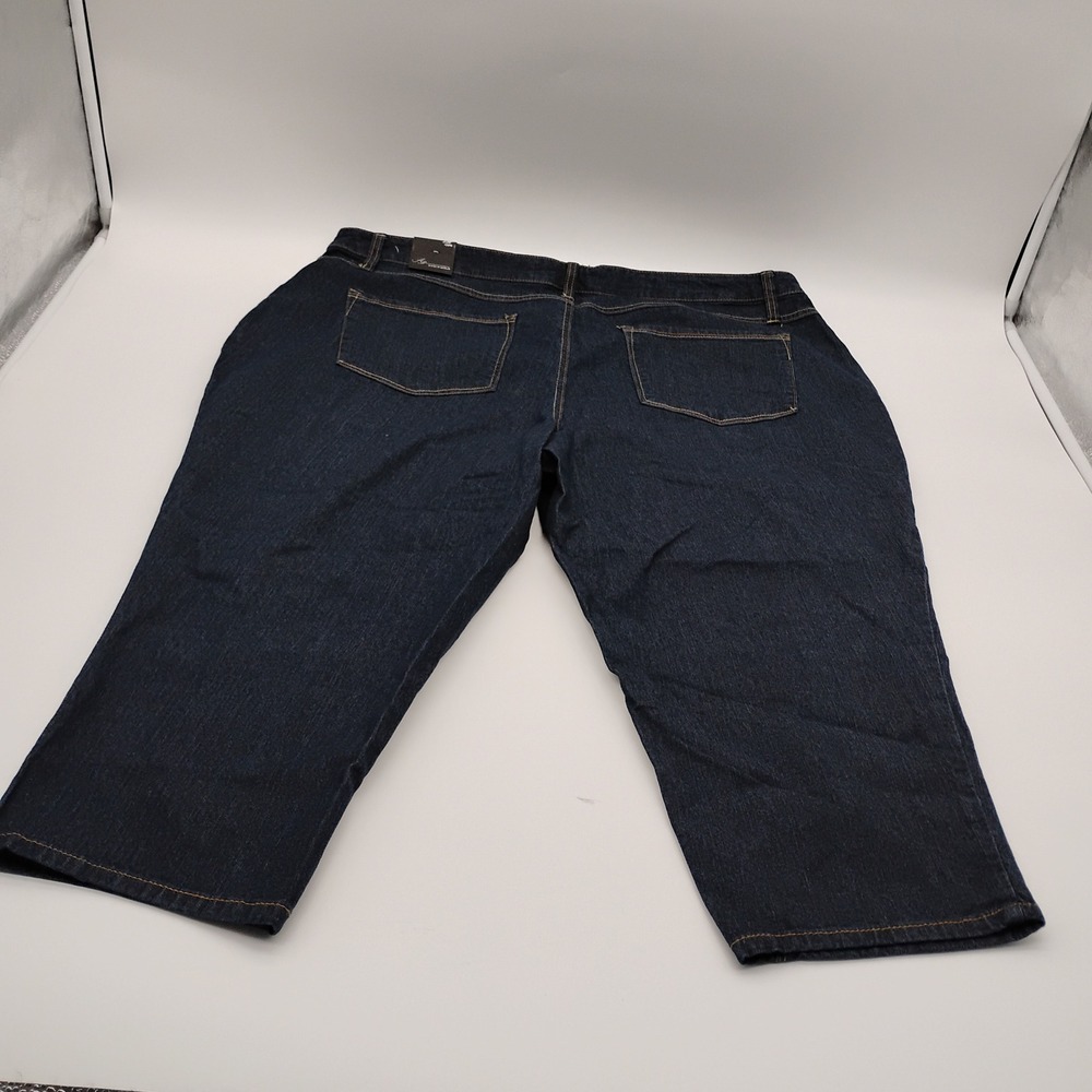 A3 Denim Womens Plus Size 22W Dark Wash Capri Jeans Cropped DN1W3180C6W NEW - Picture 11 of 16
